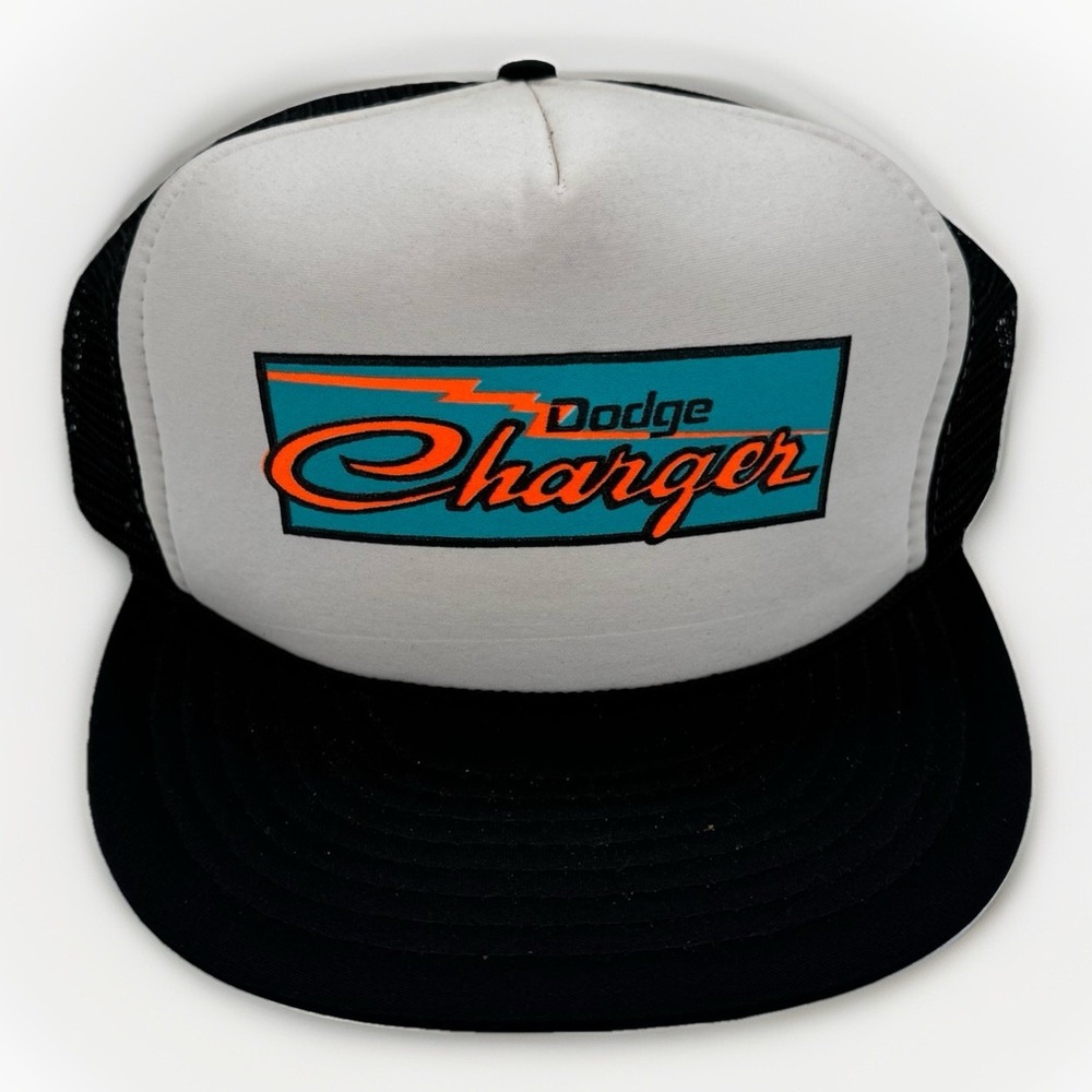 Vintage Dodge Charger Trucker Hat 70s 80s Mesh Back Adjustable Hot‎ Rod Car Cap